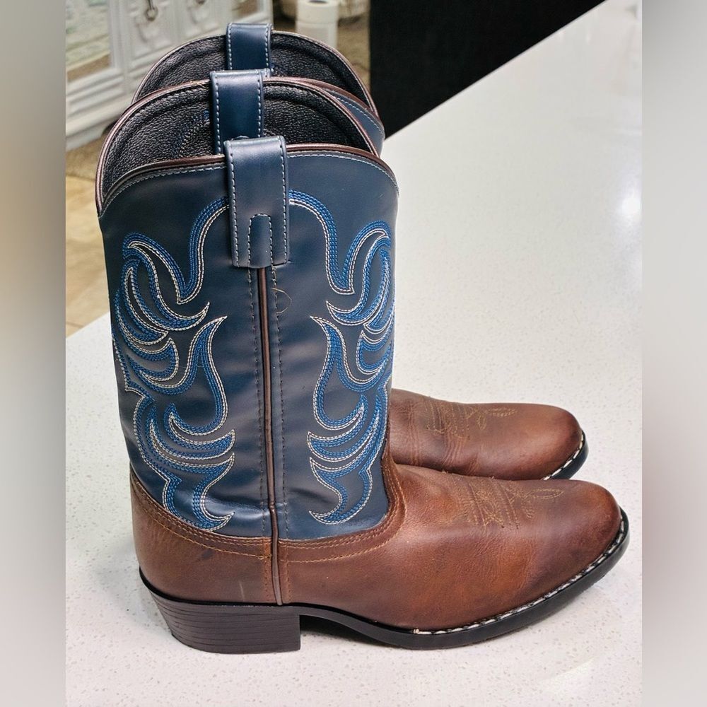 Cody James Brown & Blue Western Cowboy Boots Men’s Size 6D Leather Like New - Picture 7 of 9
